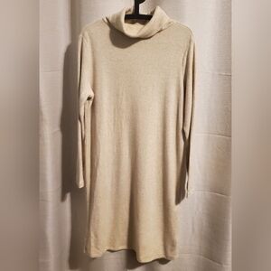 Joe Fresh Women's Turtleneck Long Sleeve Cream Dress